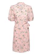 Mschtenya Lyvia Wrap Dress Aop Lyhyt Mekko Pink MSCH Copenhagen