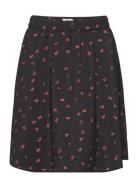 Mschvinaya Ladonna Skirt Aop Lyhyt Hame Black MSCH Copenhagen