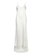 Yasdottea Strap Vneck Maxi Train Dress S Maksimekko Juhlamekko White Y...