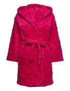 Robe Short Fleece Hood Hearts Aamutakki Pink Hunkemöller