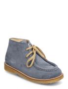 Shoes - Flat - With Lace Bootsit Nauhalliset Saapikkaat Blue ANGULUS