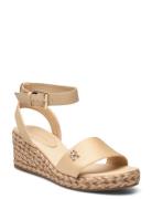 Colorful Wedge Satin Sandal Kiilakorkokengät Beige Tommy Hilfiger