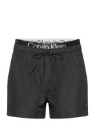 Short Double Waistband Uimashortsit Black Calvin Klein