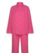 Seersucker Pyjamas Set Pyjama Pink Becksöndergaard