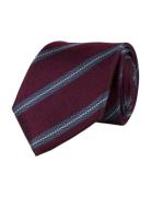 Regimental Silk Tie Solmio Kravatti Burgundy Portia 1924