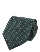 Dots Silk Tie Solmio Kravatti Khaki Green Portia 1924