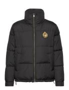 Crest-Patch Funnelneck Down Coat Vuorillinen Takki Topattu Takki Black...