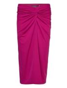 Twist-Front Stretch Jersey Pencil Skirt Kynähame Hame Pink Lauren Ralp...