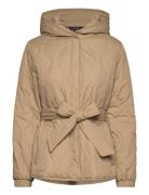 Belted Onion-Quilted Hooded Coat Tikkitakki Beige Lauren Ralph Lauren