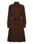 Fit-And-Flare Shirtdress Polvipituinen Mekko Brown Lauren Ralph Lauren