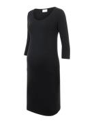 Mllea Org 3/4 Dress A. Noos Polvipituinen Mekko Black Mamalicious