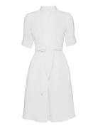 Linen Shirtdress Polvipituinen Mekko White Lauren Ralph Lauren