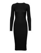 Karlina O-Neck Ls Dress Polvipituinen Mekko Black NORR