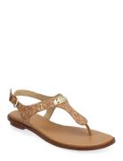 Mk Plate Thong Matalapohjaiset Sandaalit Beige Michael Kors