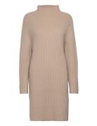 Kathora Knit Dress Polvipituinen Mekko Beige Kaffe