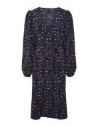 Vmanne Ls Calf Dress Wvn Polvipituinen Mekko Blue Vero Moda