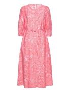 Mschdivina Ladonna 3/4 Dress Aop Polvipituinen Mekko Pink MSCH Copenha...