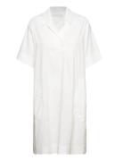 Katie Dress Stretch Linen Polvipituinen Mekko White Naja Lauf