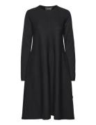 Cecilie Long Merino Dress Polvipituinen Mekko Black Ella&il