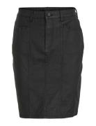 Vicommit Coated Hw Skirt/Bf Polvipituinen Hame Black Vila