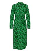 Chakra Zinni Dress Aop Polvipituinen Mekko Green Mads Nørgaard