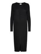 Mlbrynja L/S Jrs Midi Dress A. Polvipituinen Mekko Black Mamalicious