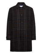 Mckay Check Wool Coat Villakangastakki Pitkä Takki Brown Les Deux