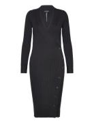 Ls Cecile Bodycon Swtr Polvipituinen Mekko Black GUESS Jeans