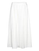 Visalini Midi Skirt/Br/Dc Polvipituinen Hame White Vila