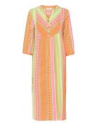 Crsola Caftan Dress - Mollie Fit Polvipituinen Mekko Orange Cream