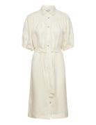 Linen Dress Polvipituinen Mekko Cream Rosemunde