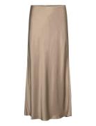 Kamia Midi Skirt Polvipituinen Hame Beige Minus