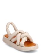 Biadora Puffy Cross Sandal Matalapohjaiset Sandaalit Beige Bianco