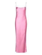 Satin Dress Polvipituinen Mekko Pink Gina Tricot