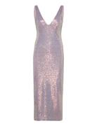 Sequin Low Cut Back Dress Polvipituinen Mekko Pink ROTATE Birger Chris...