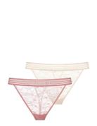 Anika-2Pp String Stringit Alusvaatteet Pink Dorina