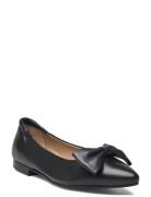 Biatracey Bow Flats Smooth Leather Ballerinat Black Bianco