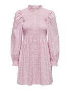 Onlpi Aspen L/S Smock Dress Wvn Cs Polvipituinen Mekko Pink ONLY