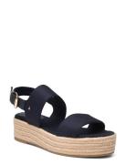 Mid Wedge Sandal Kiilakorkokengät Blue Tommy Hilfiger