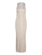 Jersey Halter Neck Maxi Dress Maksimekko Juhlamekko Beige Calvin Klein