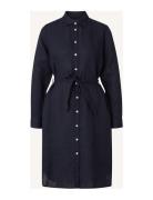 Isa Linen Shirt Dress Polvipituinen Mekko Blue Lexington Clothing