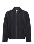 Como Coach Twill Pinstripe Jacket Ohut Takki Navy Les Deux