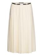 Tk!!! Pleated Georgette Skirt Polvipituinen Hame Cream Lauren Ralph La...