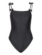 Solid Bow Euna Swimsuit Uimapuku Uima-asut Black Becksöndergaard