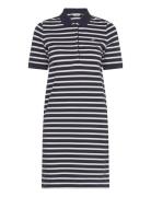 Striped Shield Ss Pique Polo Dress Lyhyt Mekko Blue GANT