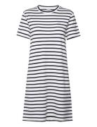 Striped Ss T-Shirt Dress Polvipituinen Mekko Navy GANT