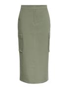 Yaspocka Hmw Midi Skirt Polvipituinen Hame Khaki Green YAS