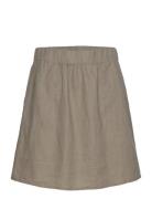 Linen Skirt Lyhyt Hame Beige Rosemunde