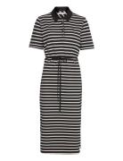 Reg Breton Midi Polo Dress Ss Polvipituinen Mekko Black Tommy Hilfiger