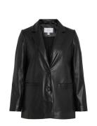 Vinille Coated Loose Blazer - Noos Nahkatakki Black Vila